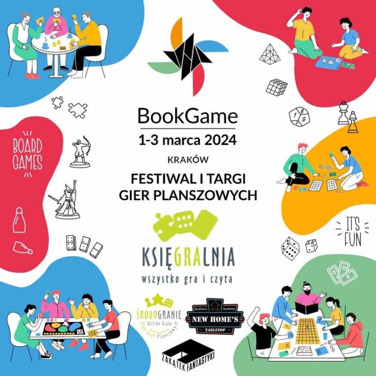 BookGame 1-3 Marca 2024 Kraków Festiwal i Targi Gier Planszowych Księgralnia wszystko gra i czyta